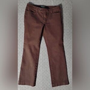 Ralph Lauren Adele pants brown size 10 petite flare brown cropped ankle